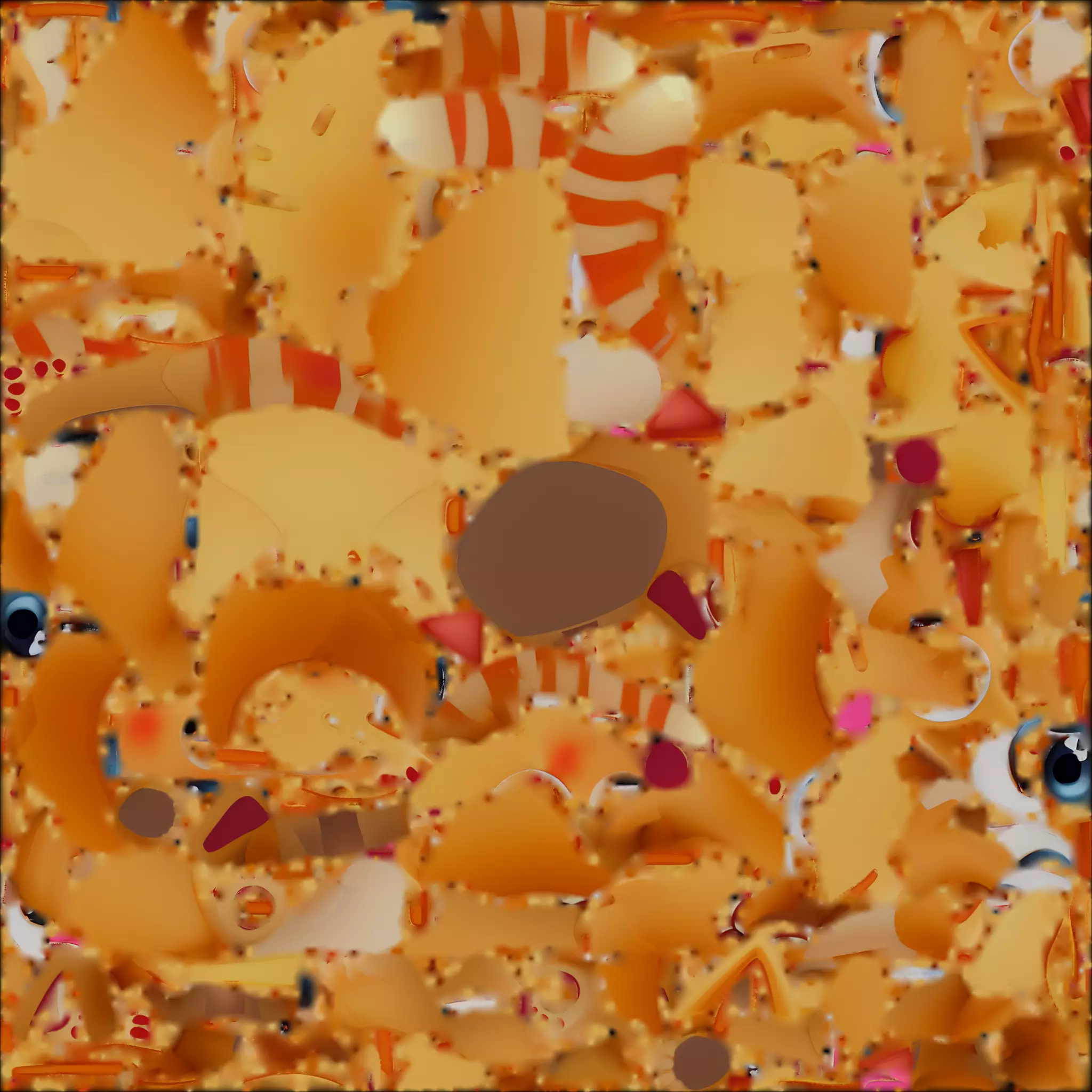 Cute Orange Tabby Cartoon Kitten 3D Model Low-poly 3D model_1