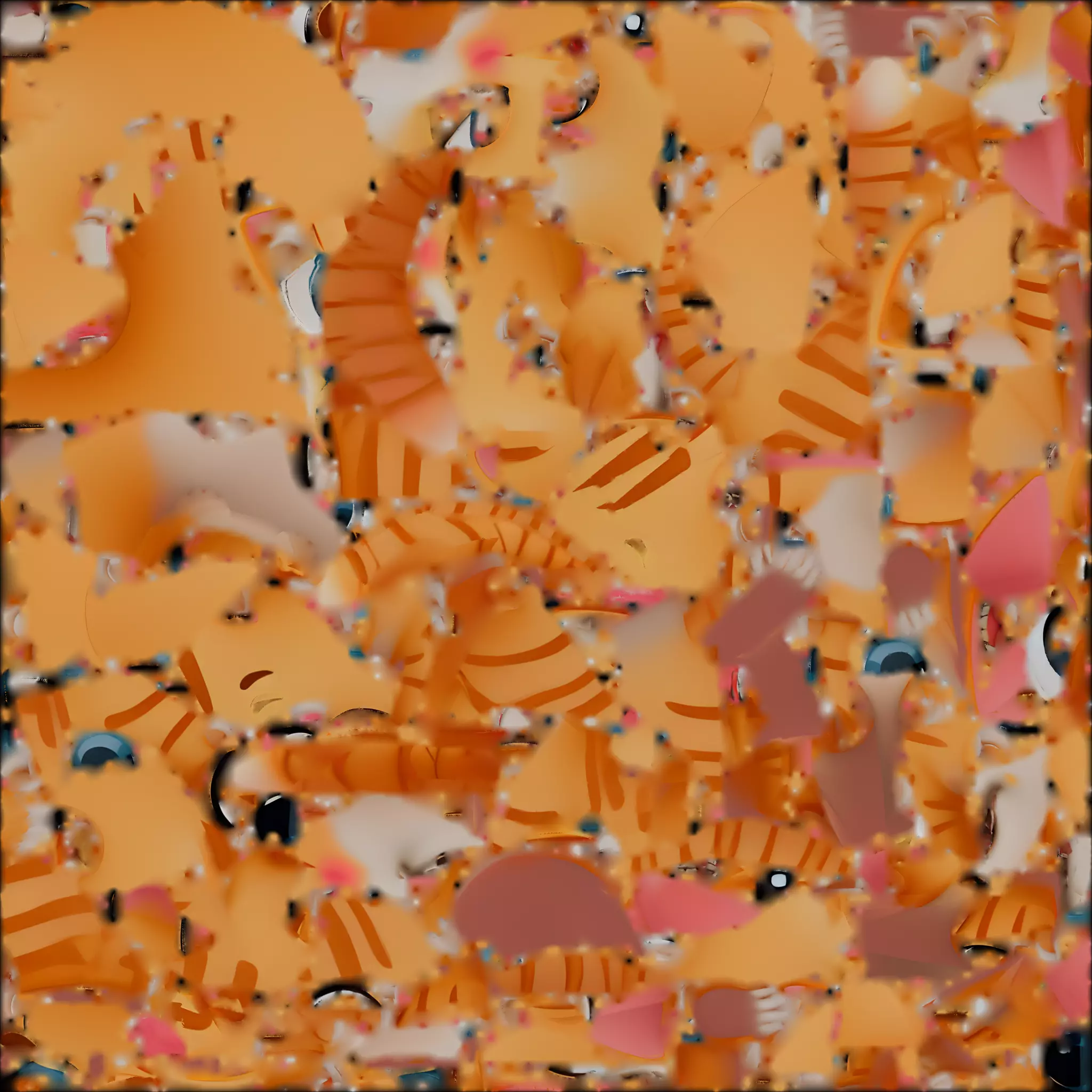 Cute Orange Tabby Cartoon Kitten 3D Model Low-poly 3D model_1