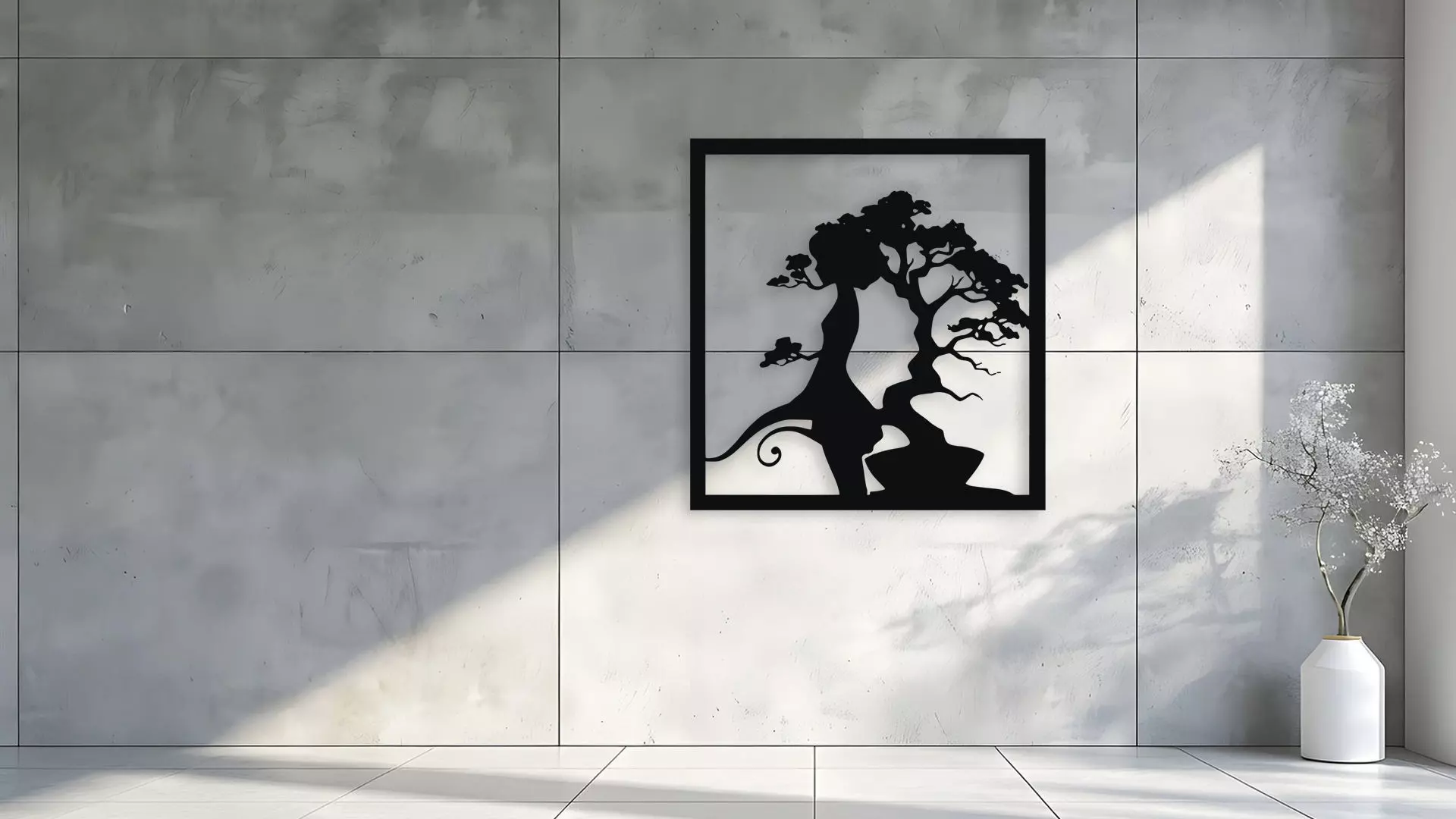 Bonsai Tree Wall Decor Art 3D model_1