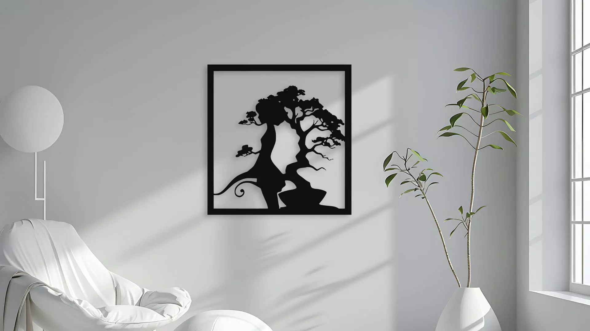 Bonsai Tree Wall Decor Art 3D model_4