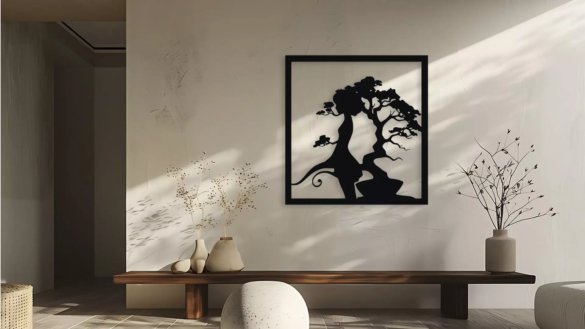 Bonsai Tree Wall Decor Art 3D model_0