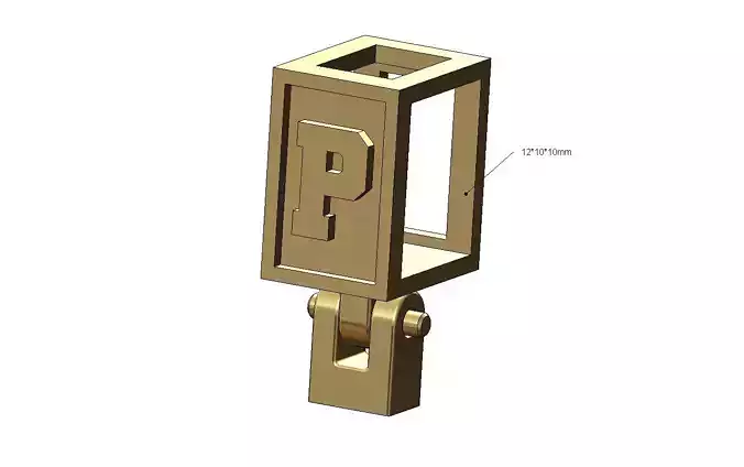 P letter varsity font 12x10x10mm enamel bail link 3D print model