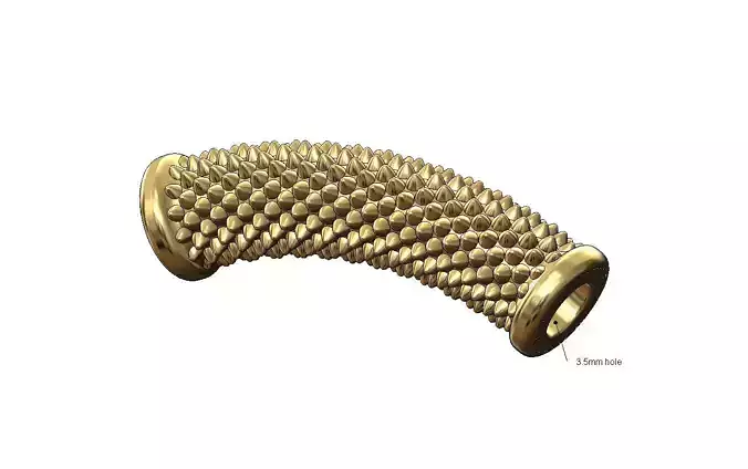 Stud spikes bracelet tube bead and charm