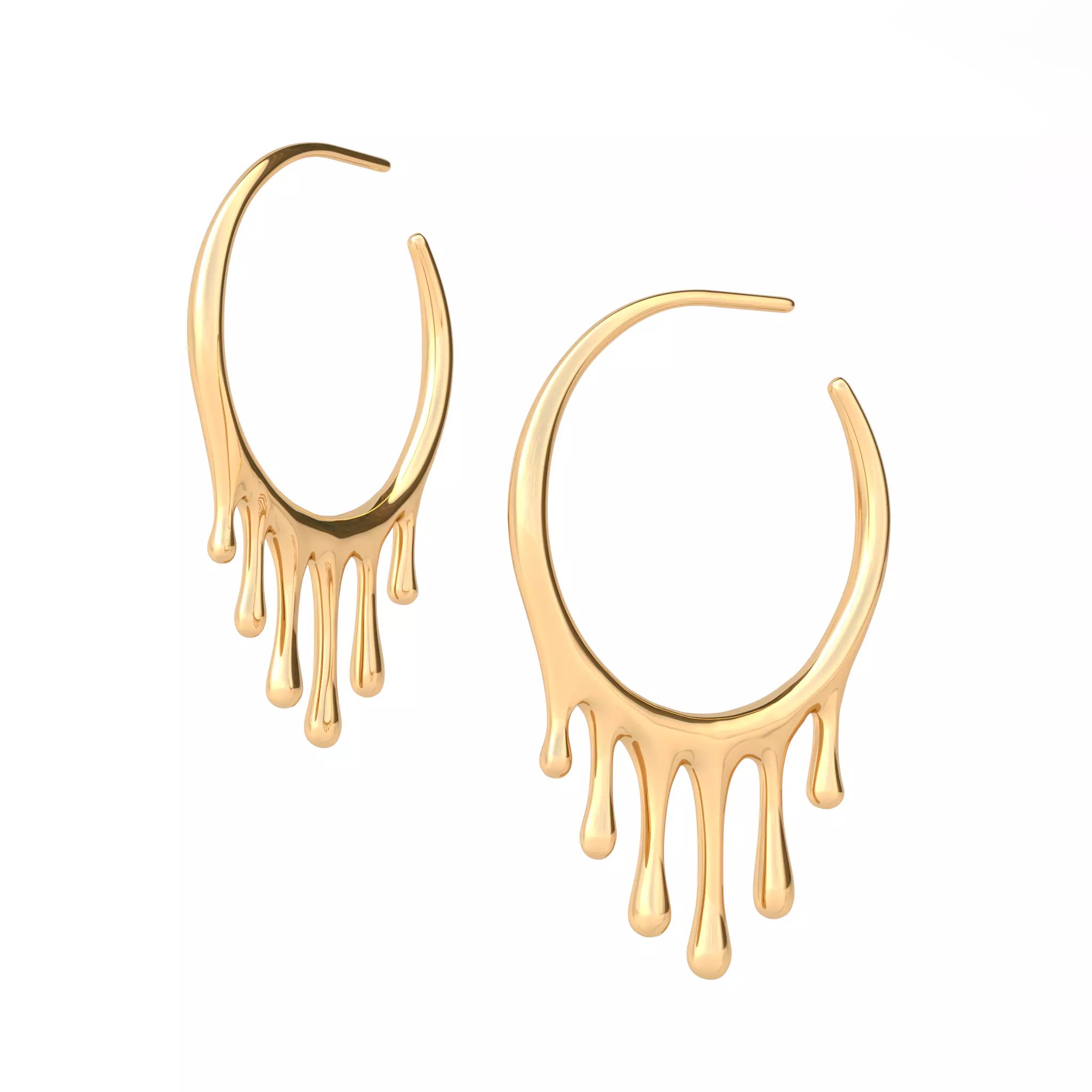 Melting Hoop Earring - 4 sizes 3D print model