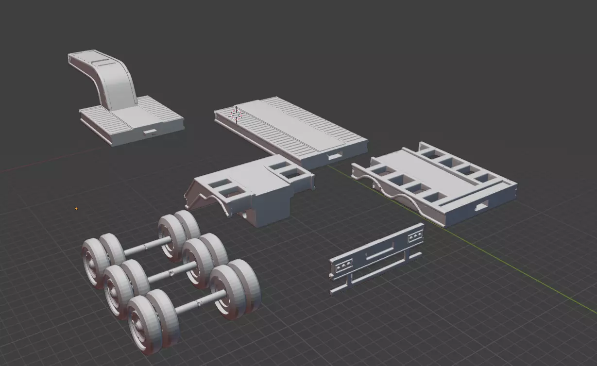 Lowboy Trailer 3D Printable 3D print model_6