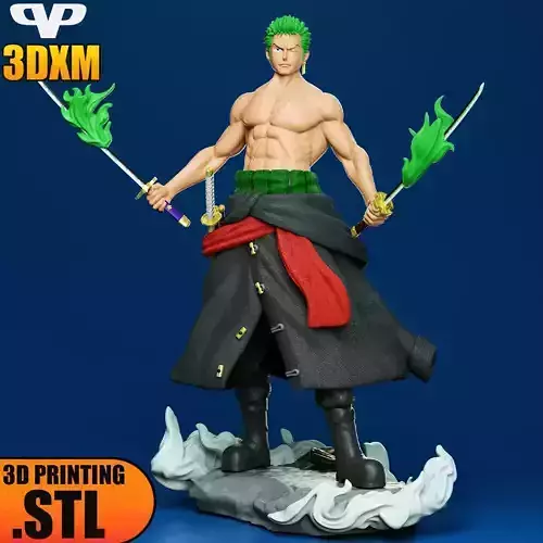 Roronoa Zoro STL for 3D Printing 3DXM ChibiSTL