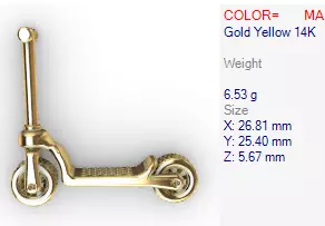 Push Scooter Pendant Necklace 3D print model_25