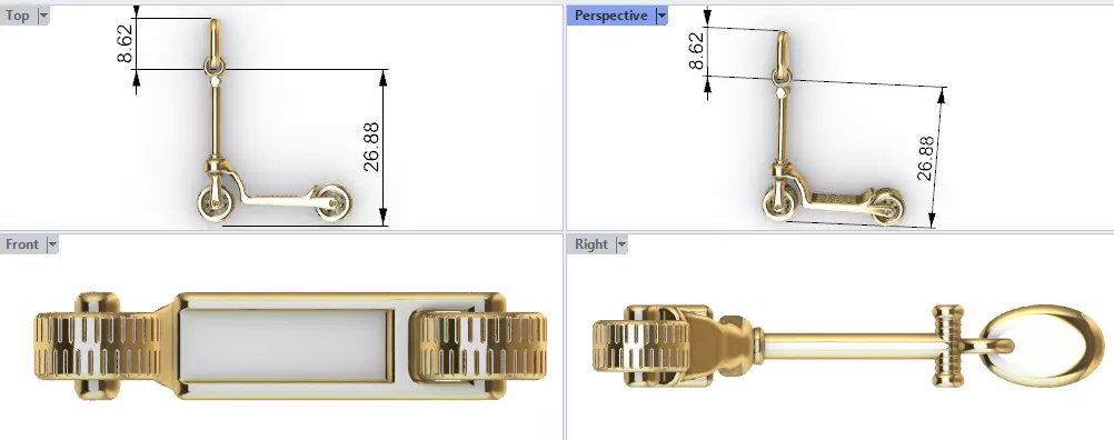 Push Scooter Pendant Necklace 3D print model_22