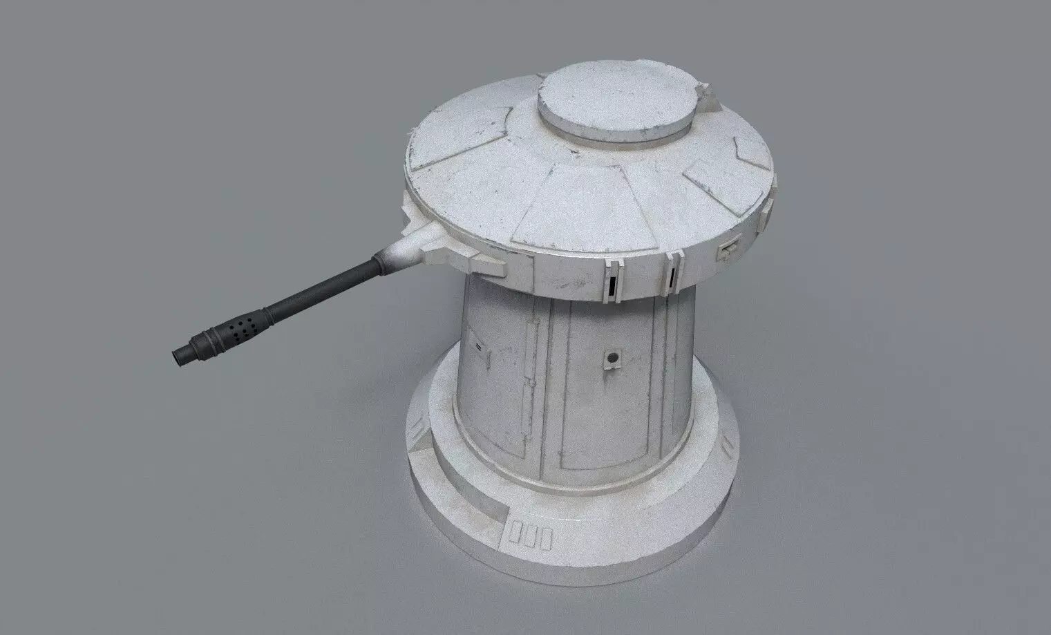 TurretGun Low-poly 3D model_8