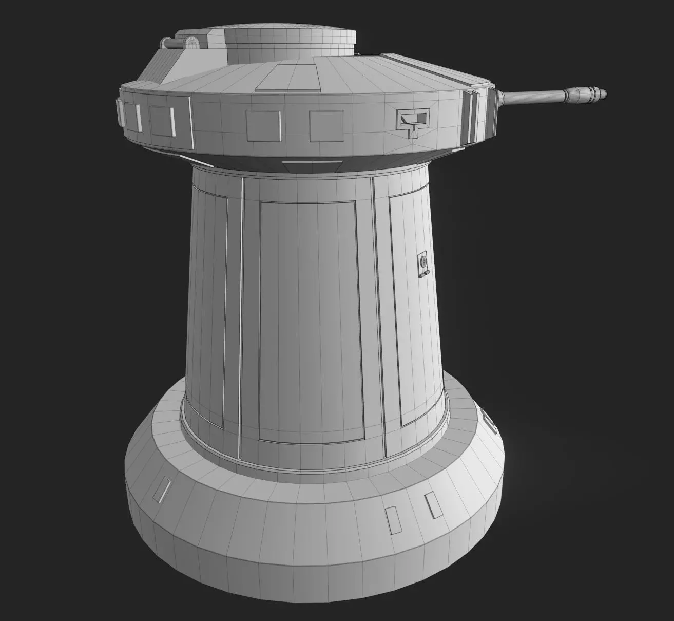 TurretGun Low-poly 3D model_15