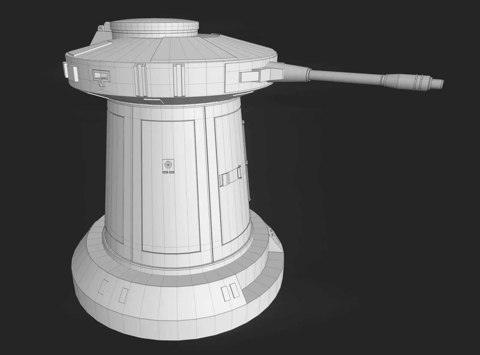TurretGun Low-poly 3D model_12