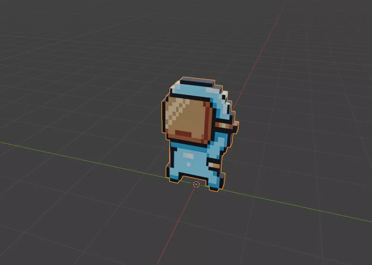 2D Pixel character model 3D model_3