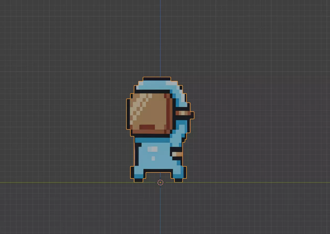 2D Pixel character model 3D model_0