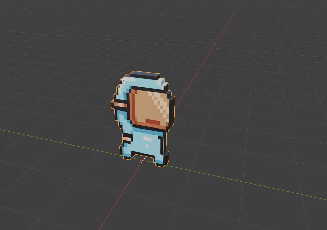 2D Pixel character model 3D model_2