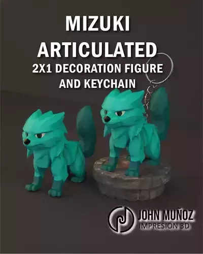 Mizuki Otter Guardian Water - Figure decorative and keychain 3D print model