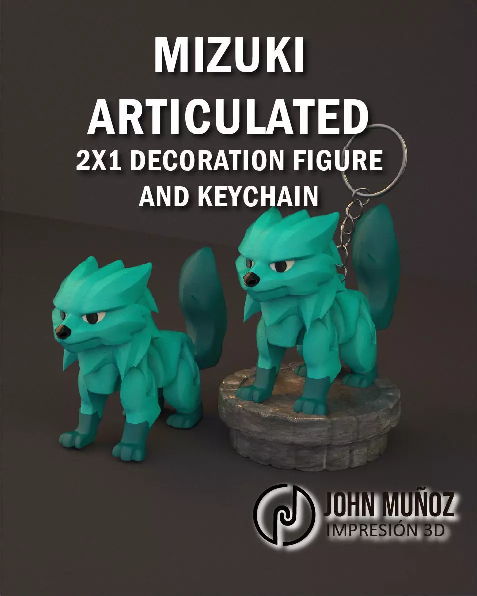 Mizuki Otter Guardian Water - Figure decorative and keychain 3D print model_0