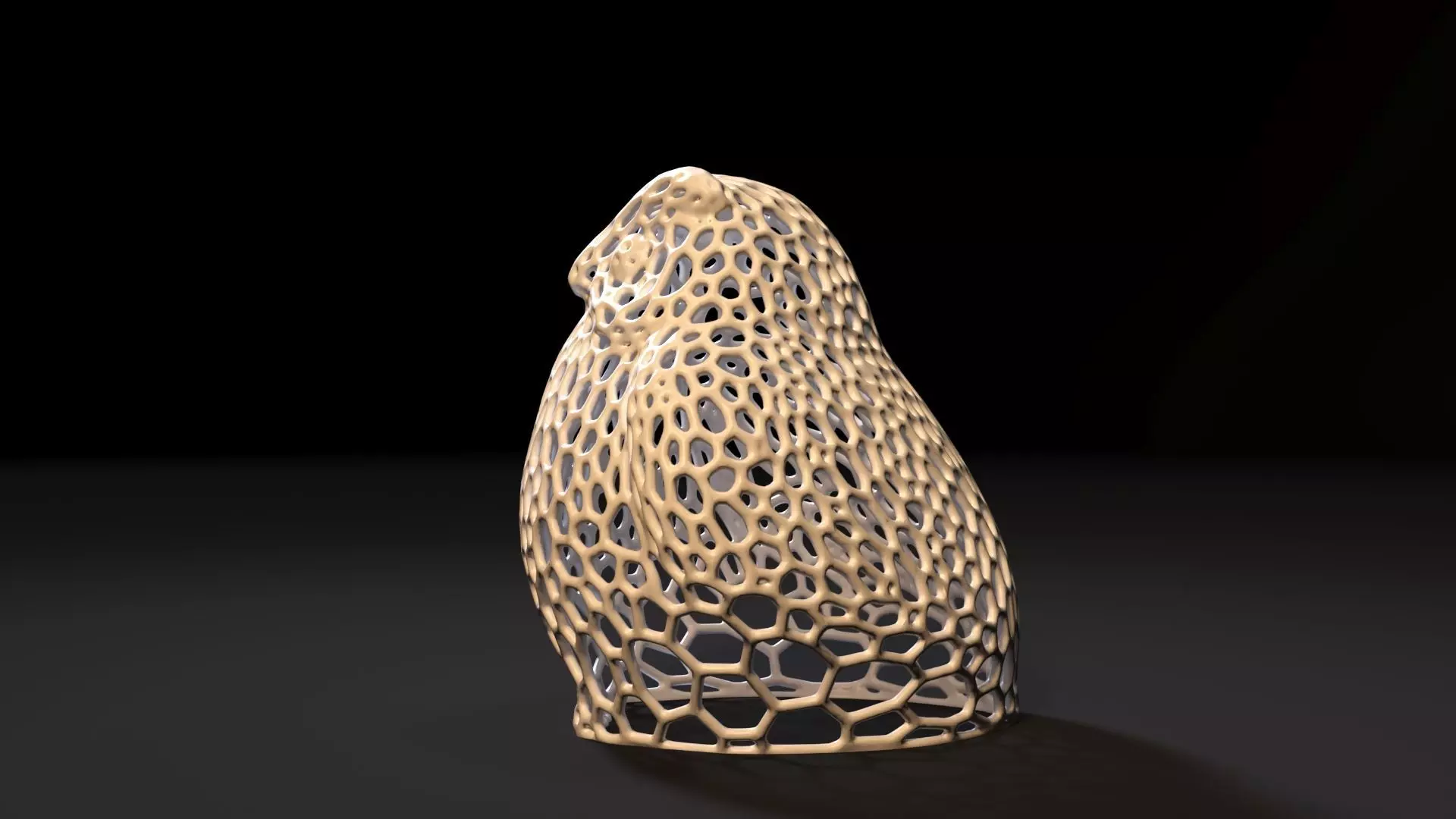 Owl Sculpture Voronoi 3D print model_2
