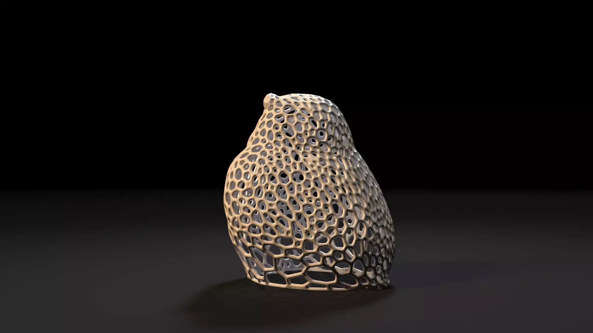Owl Sculpture Voronoi 3D print model_3