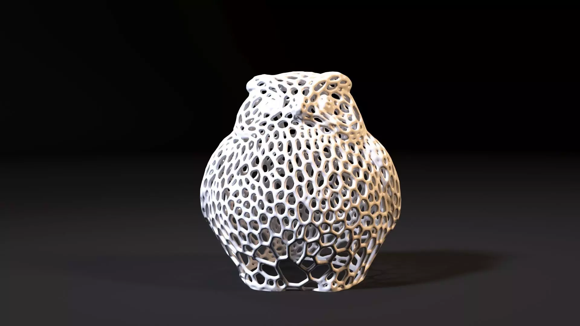 Owl Sculpture Voronoi 3D print model_8