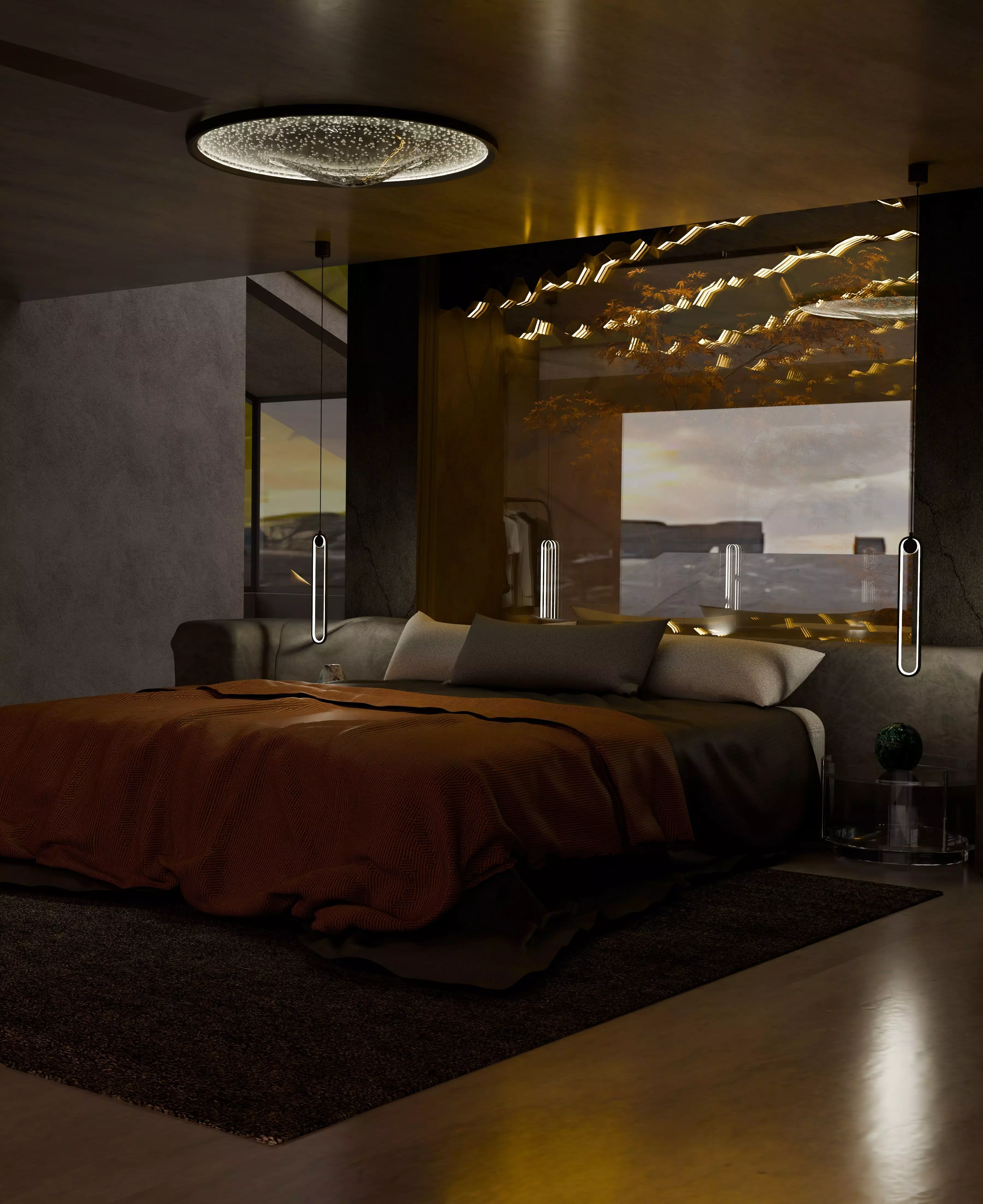 Grey Monolithic Modern House  3D model_11