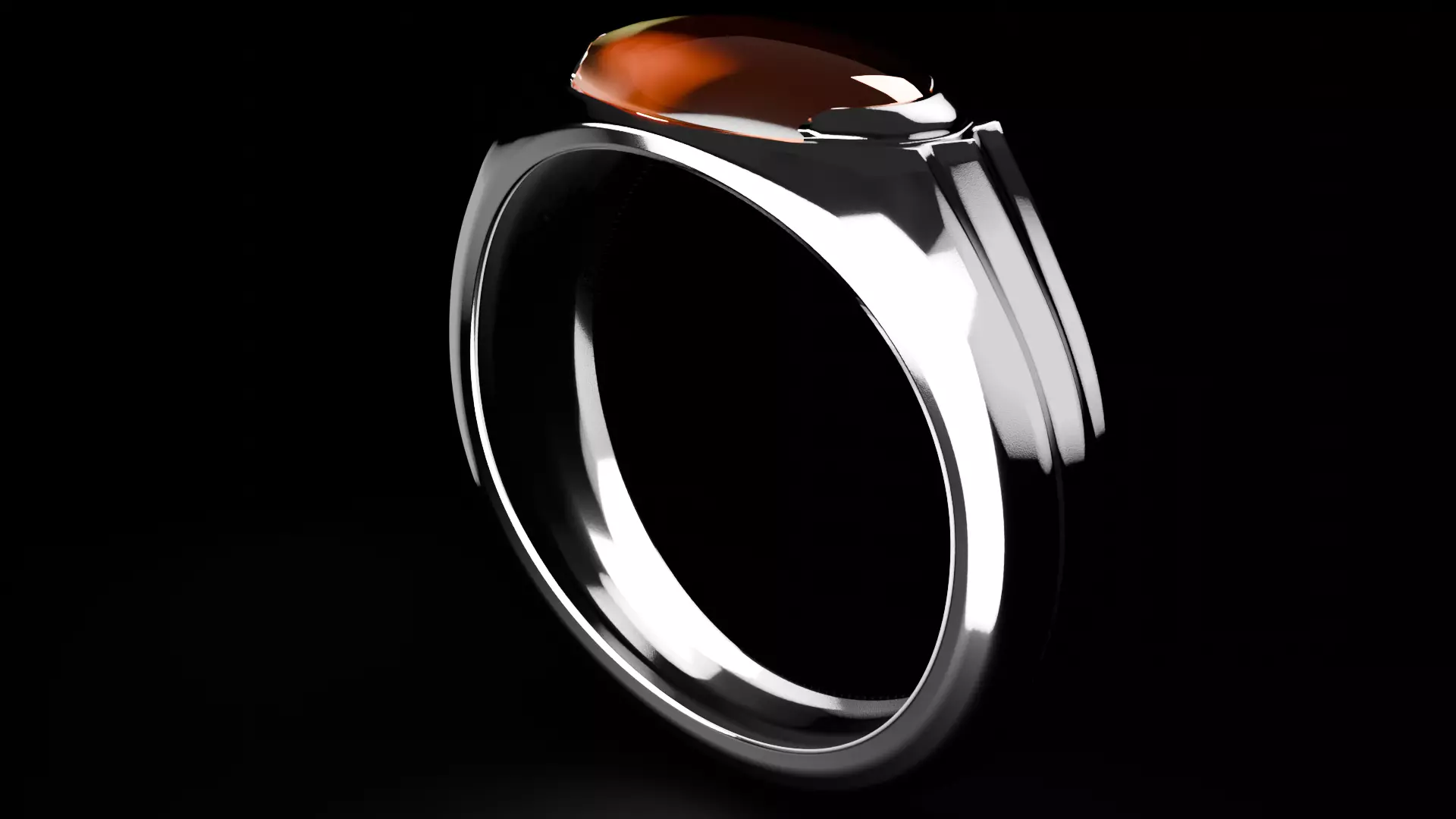 Carnelian Ring 3D print model_5
