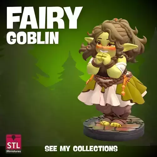Chubby Fairy Goblin STL Adorable Goblin Girl