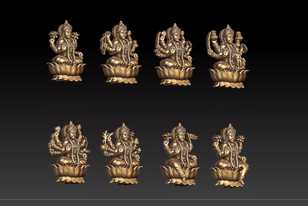 AshtaLaxmi - 8 Laxmi 3D print model 3D print model 3D print model_26