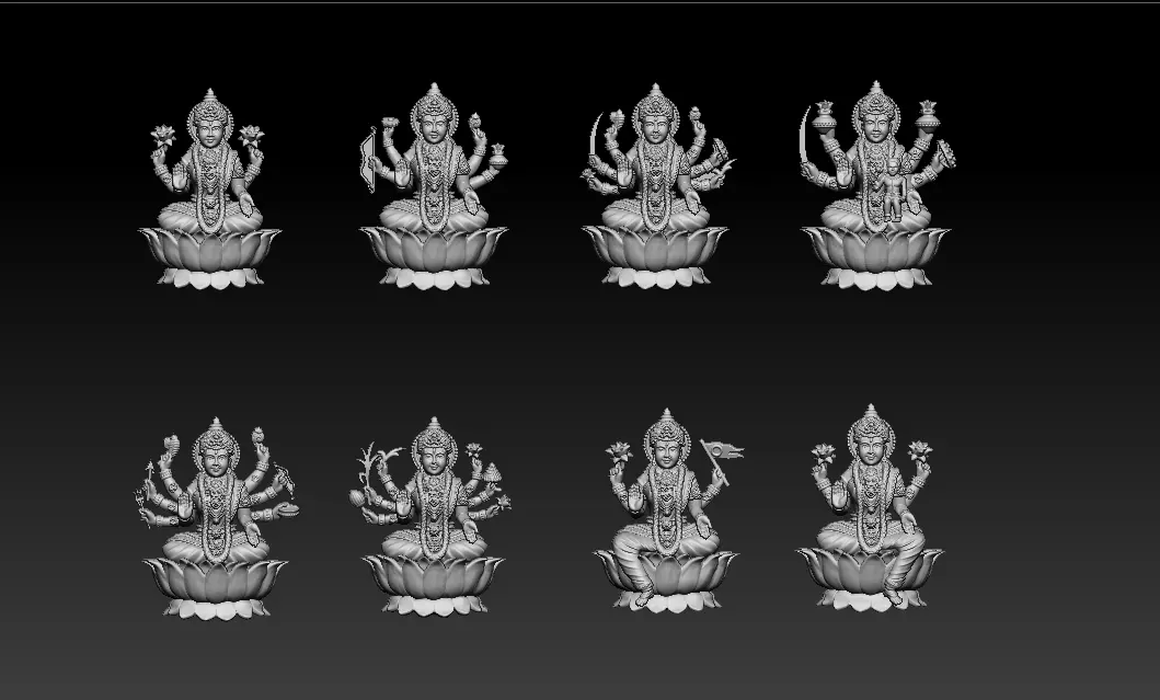 AshtaLaxmi - 8 Laxmi 3D print model 3D print model 3D print model_21