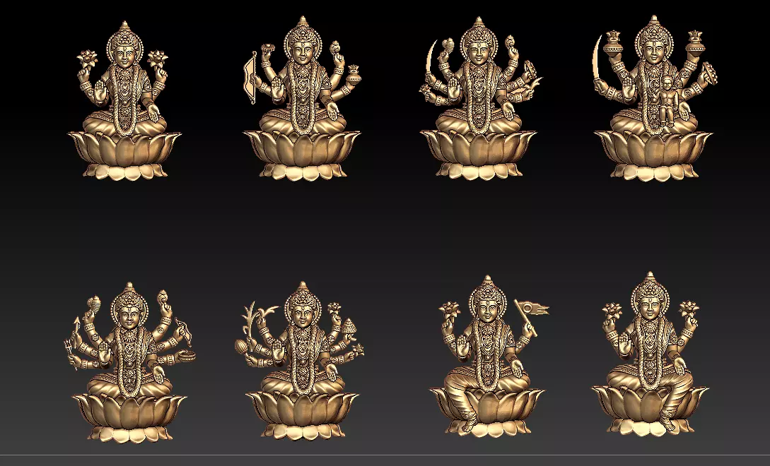 AshtaLaxmi - 8 Laxmi 3D print model 3D print model 3D print model_0