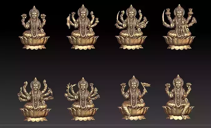 AshtaLaxmi - 8 Laxmi 3D print model 3D print model 3D print model