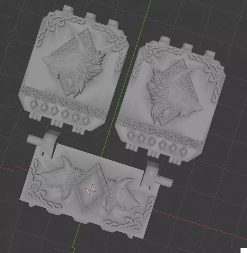 Space Viking Wolves Groundpounder doors - Fancy Wolf 3D print model_0