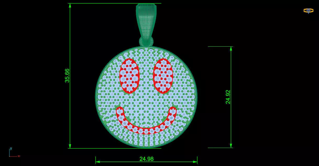 Double Sided Smile Pendant Hip Hop Jewelry 3D Print Model STL 3D print model_7