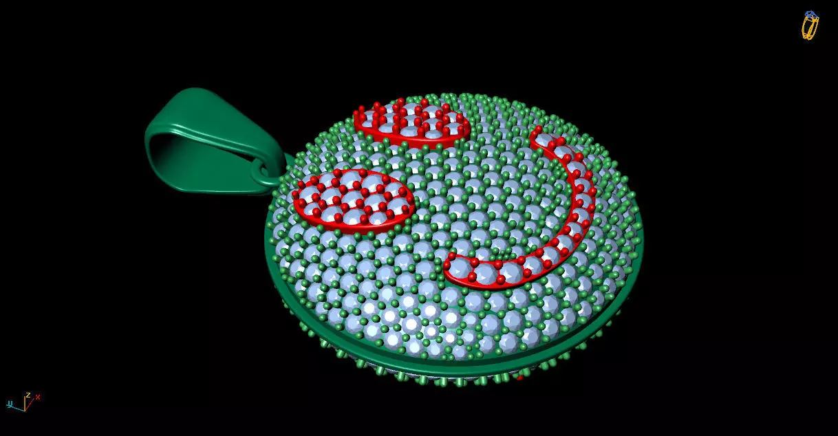 Double Sided Smile Pendant Hip Hop Jewelry 3D Print Model STL 3D print model_5