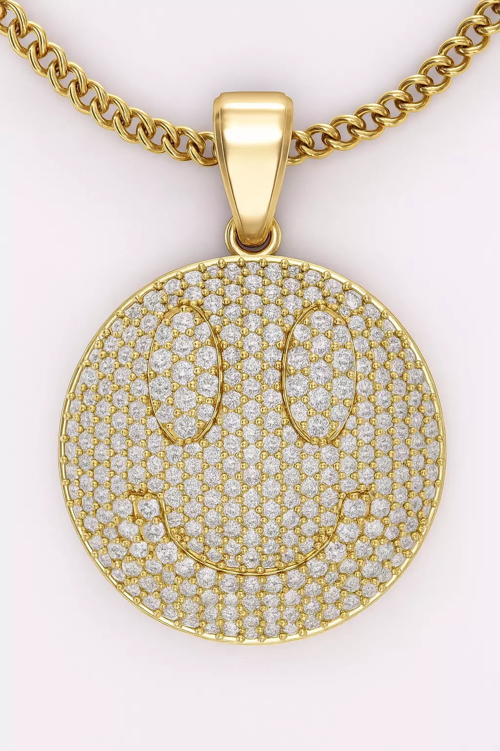 Double Sided Smile Pendant Hip Hop Jewelry 3D Print Model STL 3D print model_0