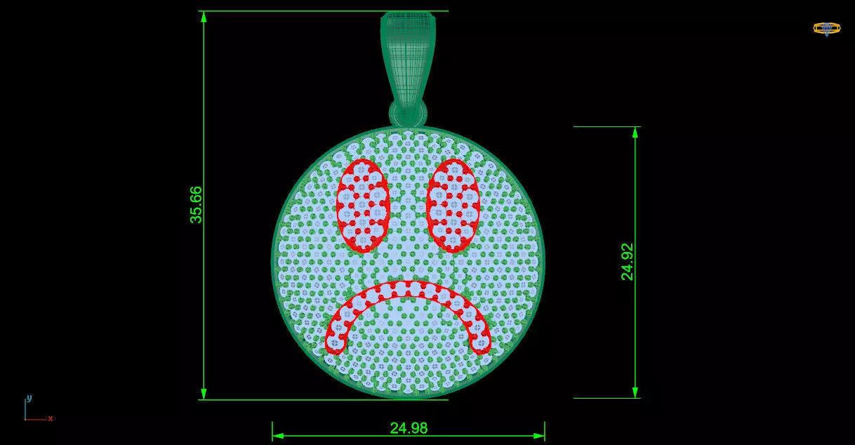 Double Sided Smile Pendant Hip Hop Jewelry 3D Print Model STL 3D print model_6