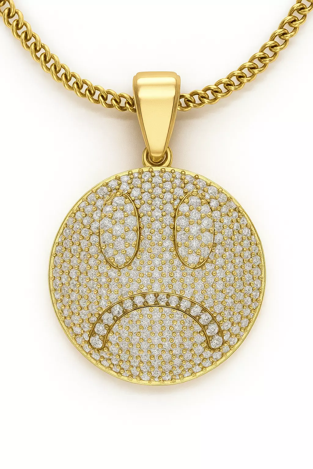 Double Sided Smile Pendant Hip Hop Jewelry 3D Print Model STL 3D print model_1