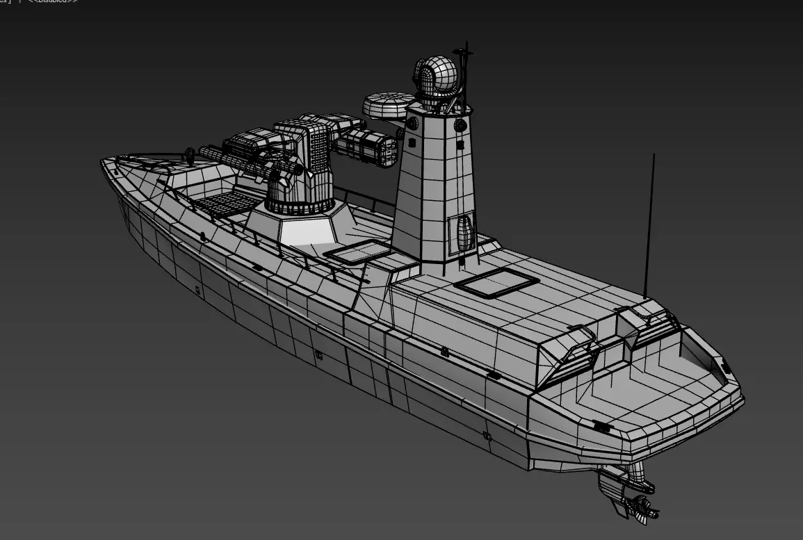 Unmanned Patrol Boat Low-poly 3D model_8
