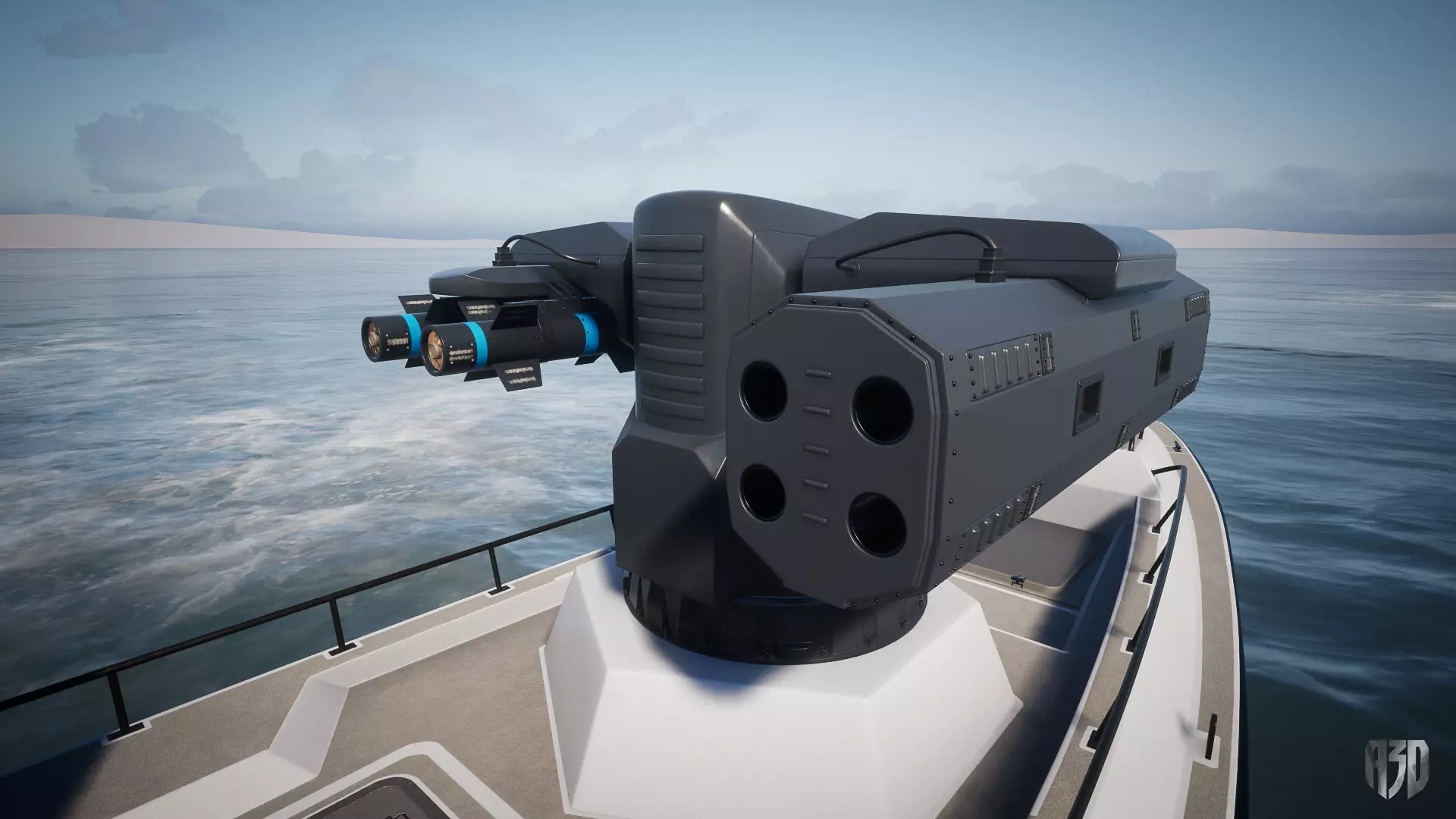 Unmanned Patrol Boat Low-poly 3D model_4