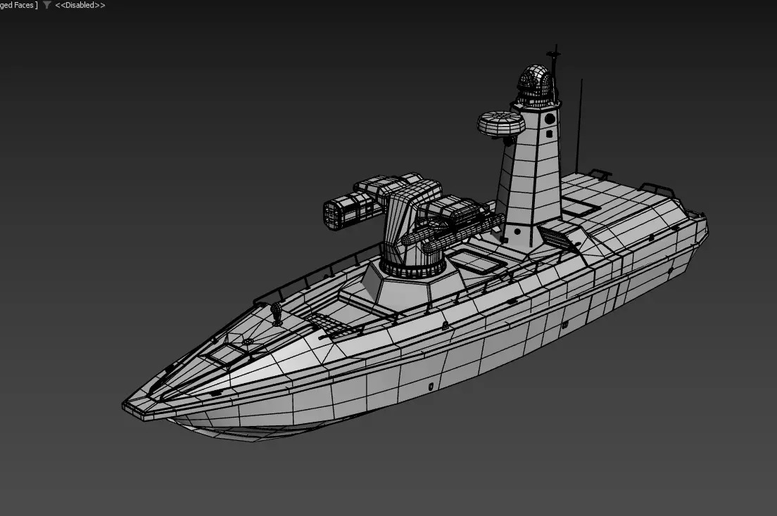 Unmanned Patrol Boat Low-poly 3D model_5