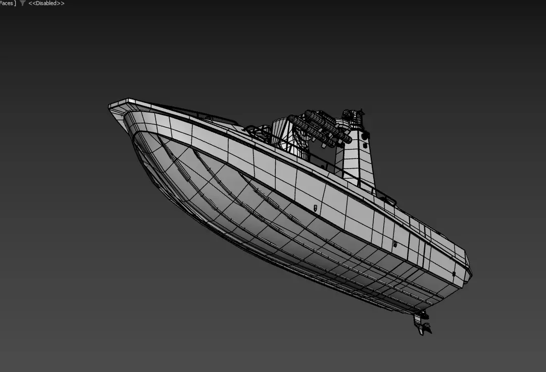 Unmanned Patrol Boat Low-poly 3D model_6