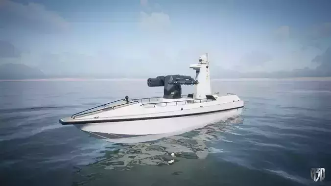 Unmanned Patrol Boat Low-poly 3D model