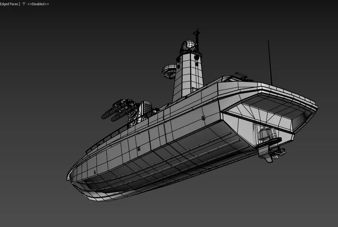 Unmanned Patrol Boat Low-poly 3D model_7