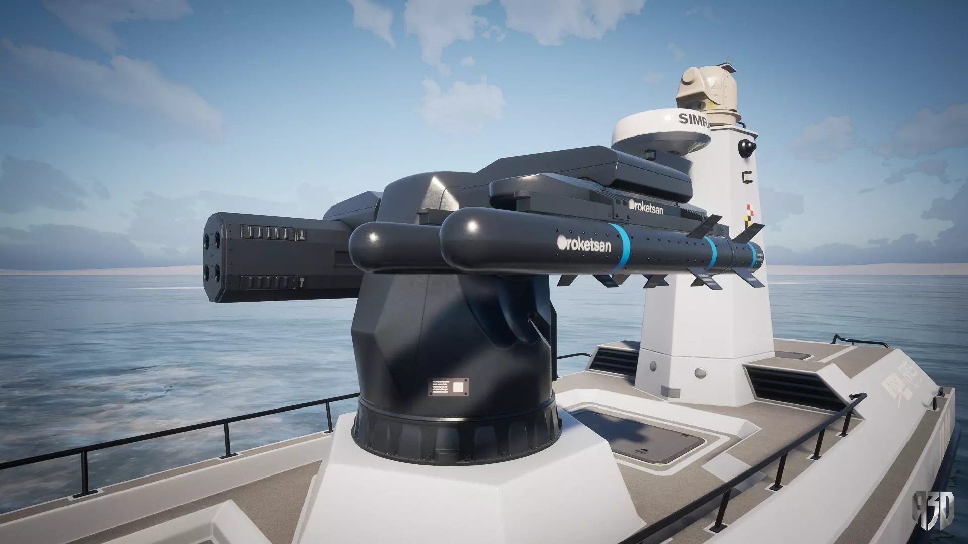 Unmanned Patrol Boat Low-poly 3D model_1