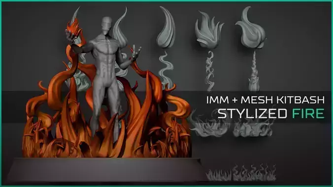 Fire and flames - 20 Insert mesh Zbrush