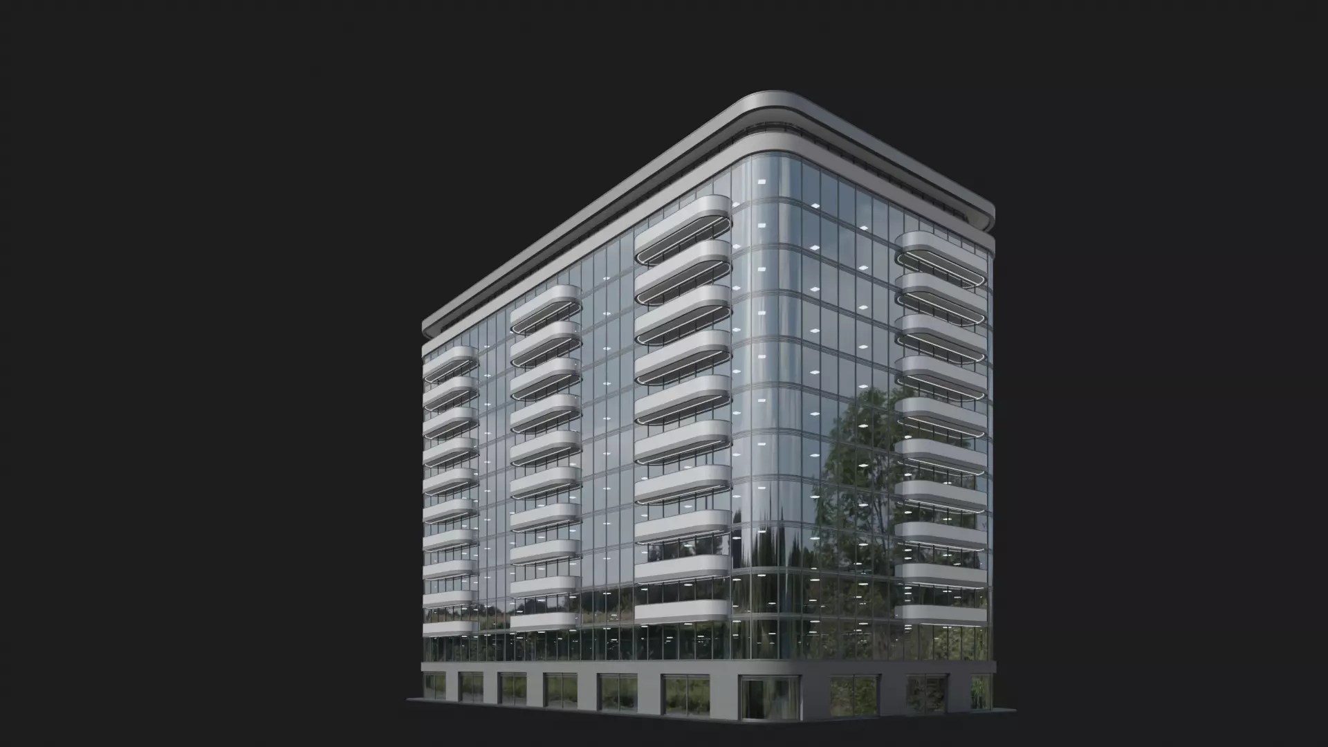 Glasswave Tower 3D model_0