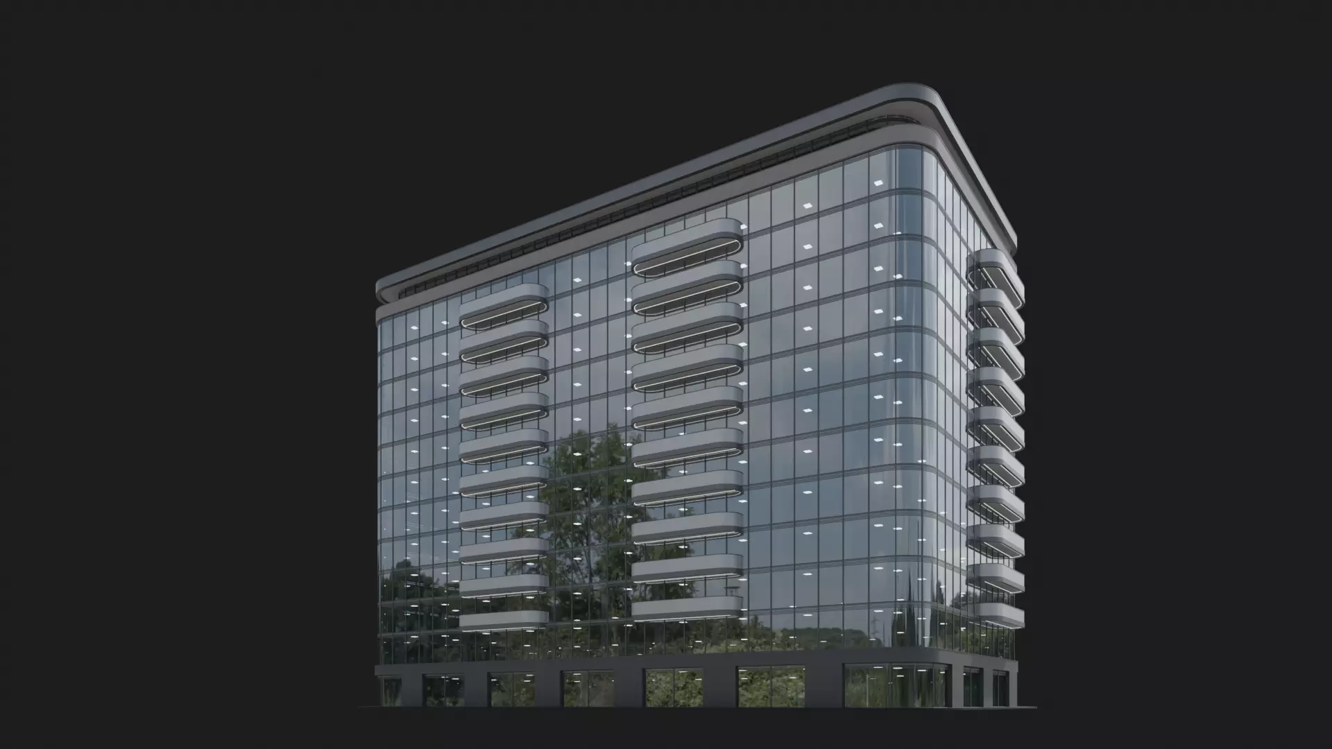 Glasswave Tower 3D model_2