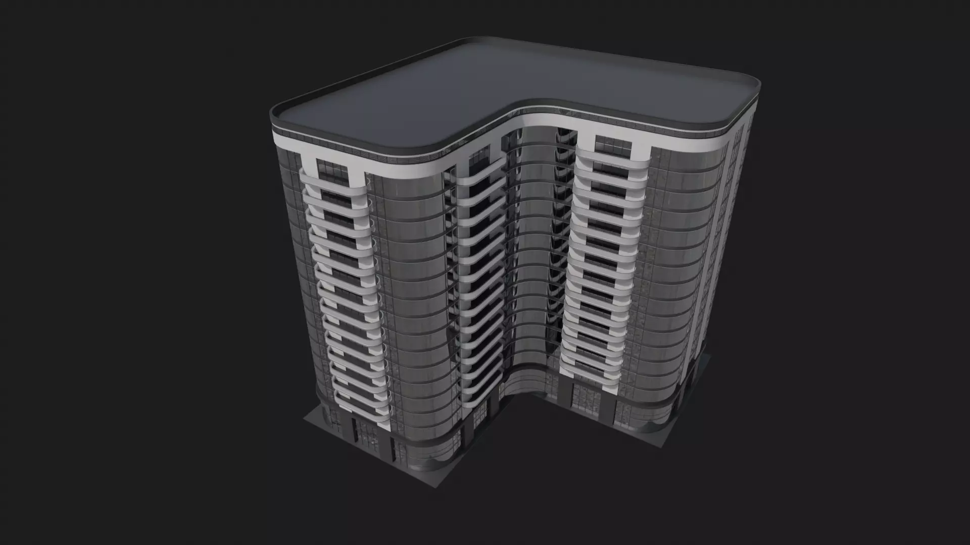 Crystal Wave Towers 3D model_3