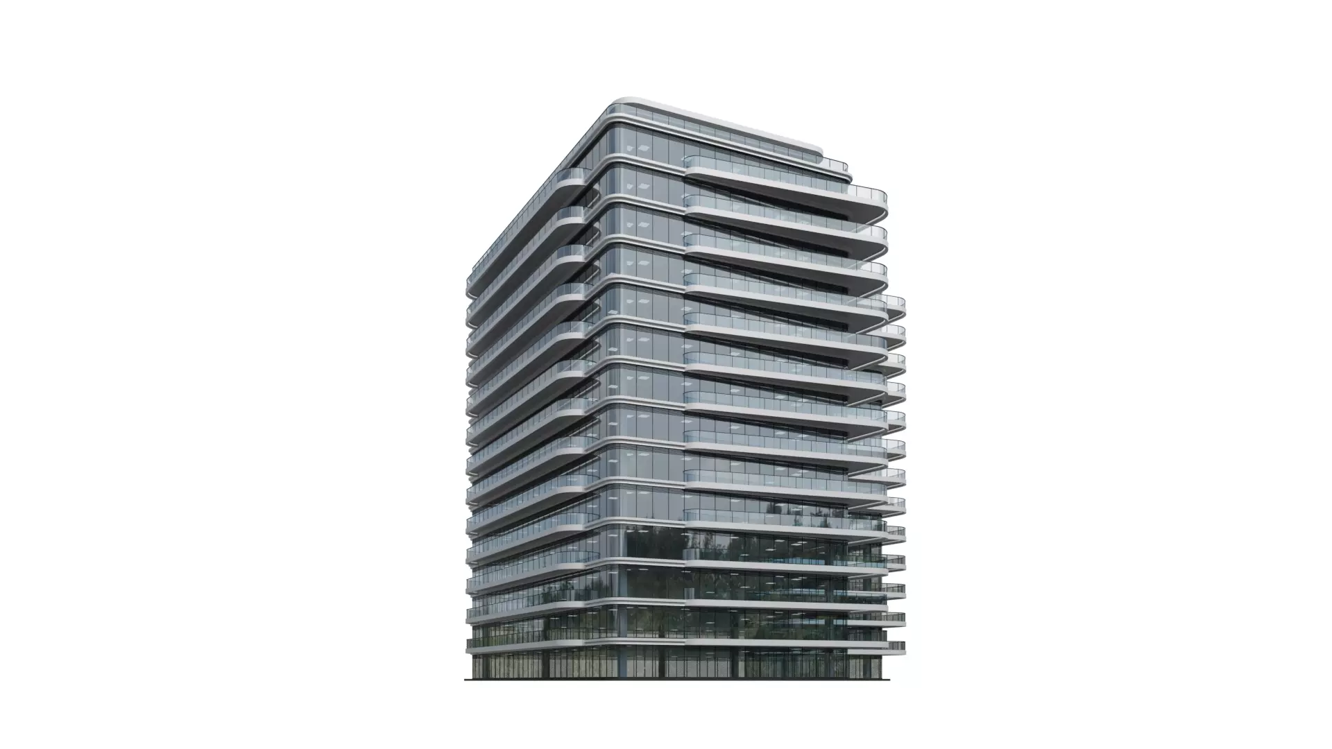 Parametric Glass Office Tower 3D model_6