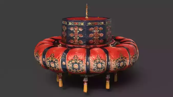 Chinese palace lantern   Low-poly 3D model