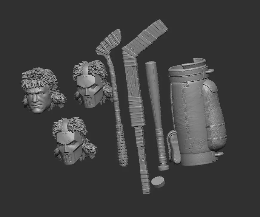 Casey Jones Headsculpt for Action Figures 3D print model_2